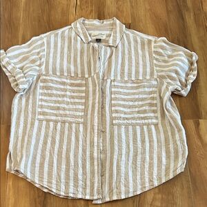 Target universal thread linen blend striped summer
button down shirt